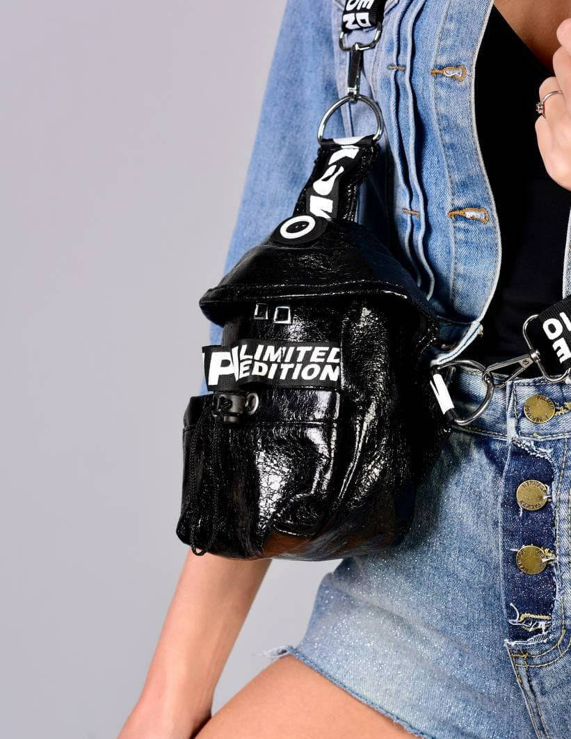 

Стильная компактная сумка , бананка через плечо,клатч,маленькая сумочка, Черный