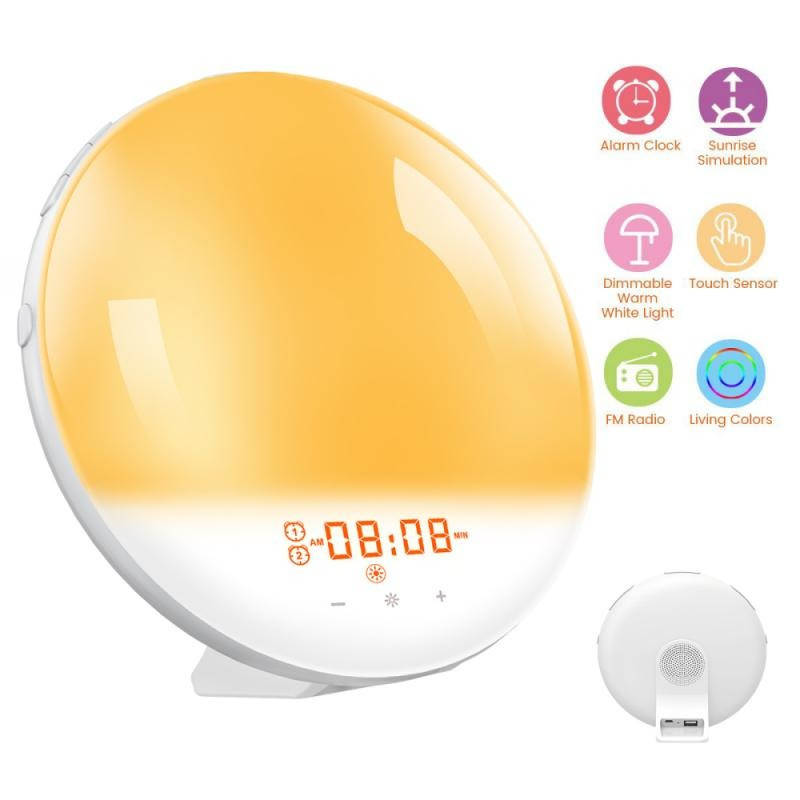 

Умный смарт будильник Wake-up Light с имитацией рассвета и заката с Wi-Fi и FM-радио