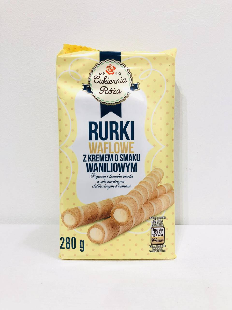 

Вафельні трубочки Rurki з ванільним кремом 280гр