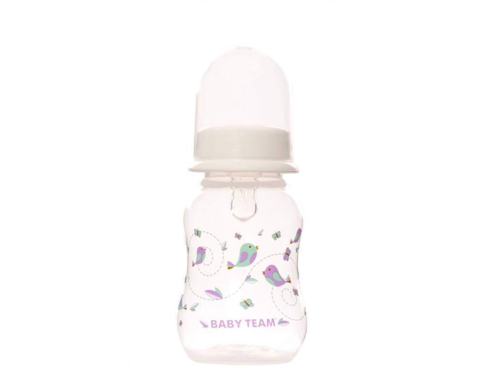 

Бутылочка с талией и силиконовой соской, 125 мл Baby Team