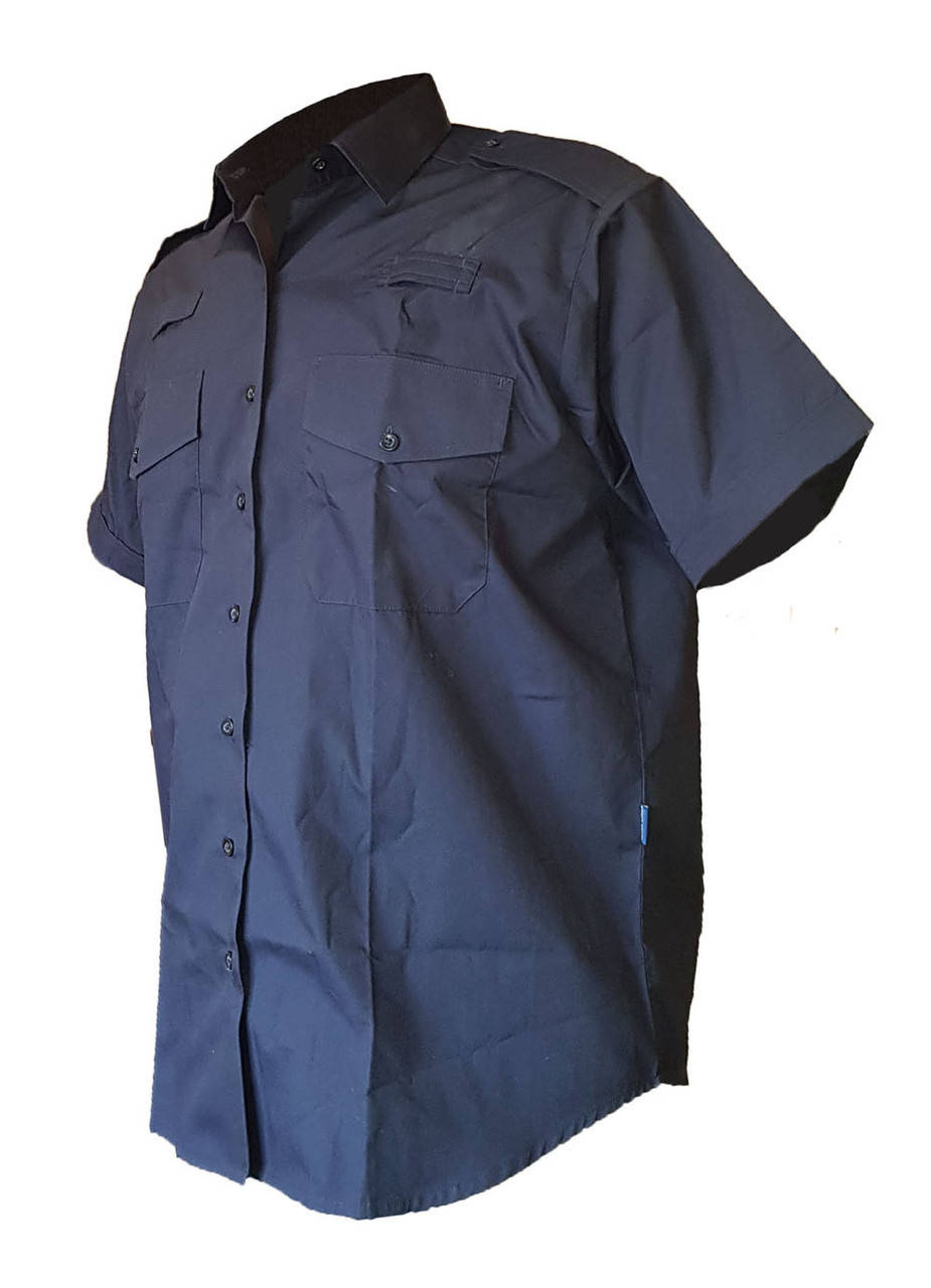 

Полицейская рубашка короткий рукав, темно-синяя (воронье крыло). Великобритания, оригинал.