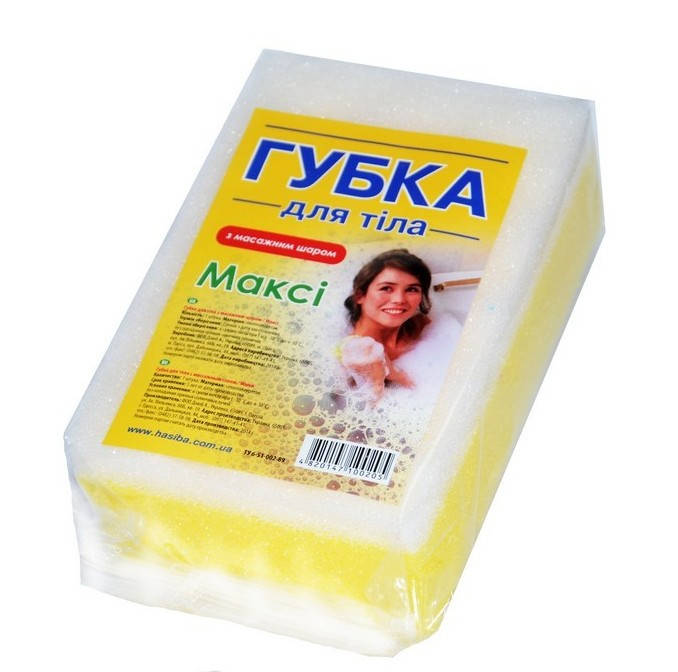 

Губка банна Максі з масажним шаром, Разные цвета