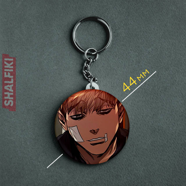 

"О Сану (Убить сталкера / Killing stalking)" брелок круглый Ø44 мм, Разные цвета
