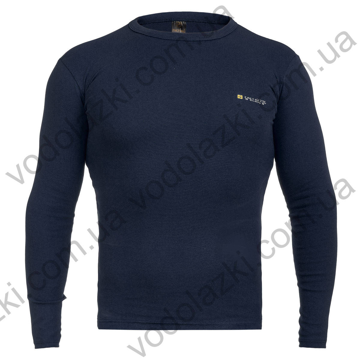 

Футболка с длинным рукавом мужская однотонная Темно-синяя