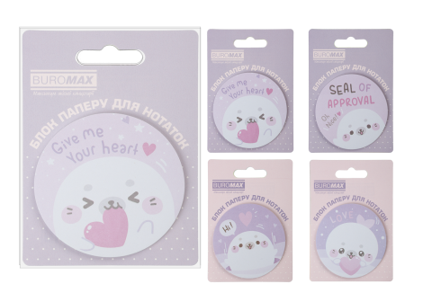 

Блок бумаги для записей CUTE SEAL, с кл.слоем, диам. 70 мм, 30 листов