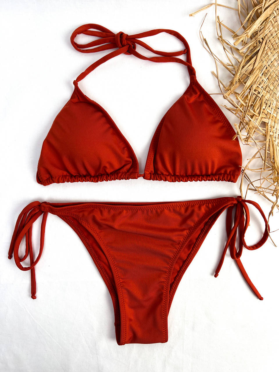 

Раздельный купальник шторки, коричневого цвета /М, Коричневый