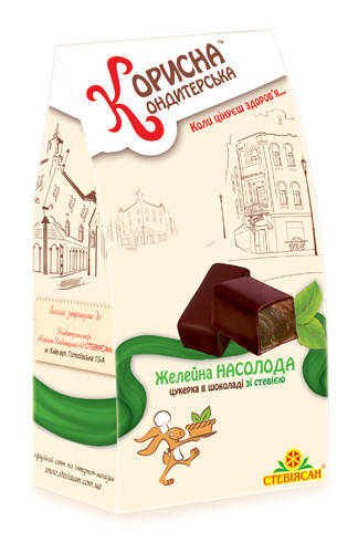 

Конфеты шоколадные "Насолода" со стевией 150 г STEVIASUN OST-156