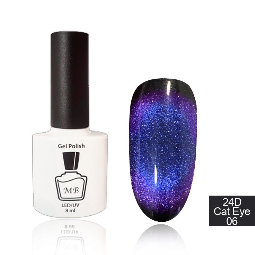 

24D Cat Eye MB 06 фиолетово-сине-голубой , магнитный 8мл