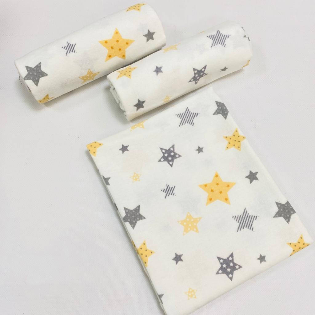 

Пеленка детская (фланель) серо-желтые звезды на белом, размер 80х100