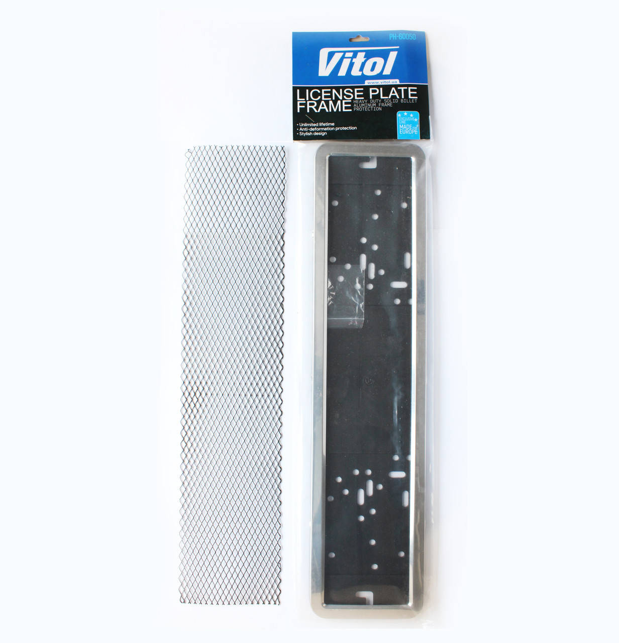 

Металлическая рамка под номерной знак автомобиля из нержавейки, Vitol