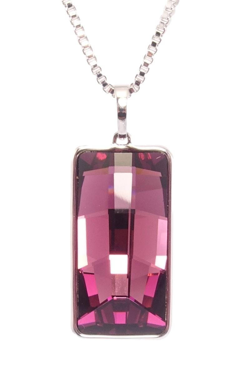 

Кулон Xuping Родий с кр-ми Swarovski на ц-ке "Прямоугольный кристалл Amethyst" дл.39-44см х 2мм