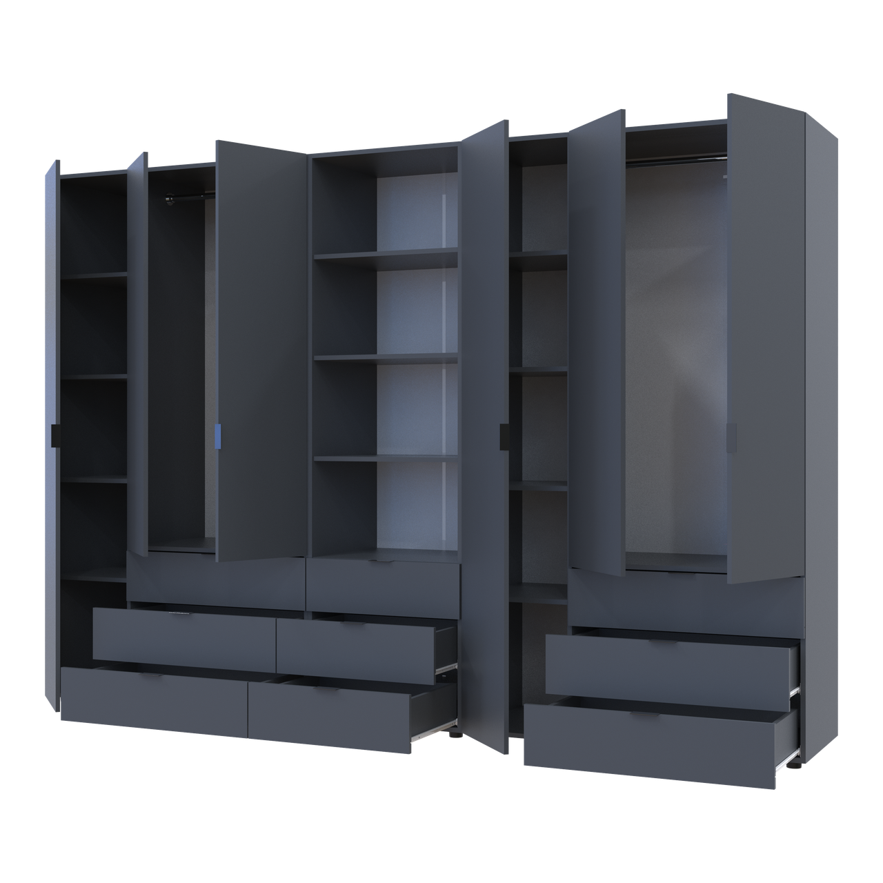 Шафа для одягу Doros Гелар Графіт 3+3ДСП з пеналом 292.4х49.5х203.4 (42005172) 3