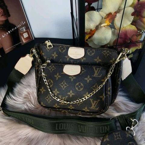 

Женская сумка Louis Vuitton Multi Pochette Луи Виттон 3 в 1 коричневая, Луи Витон матрешка, брендові сумки, Тёмно коричневый