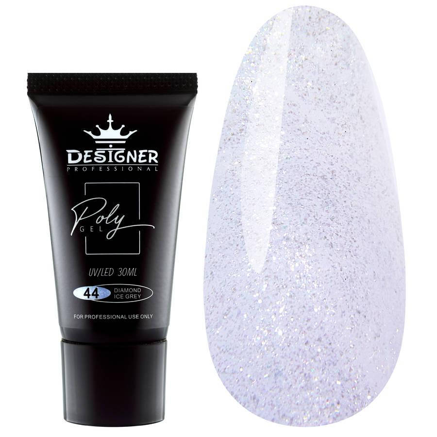 

Полигель Designer Professional (Дизайнер Профессионал) для наращивания и укрепления ногтей, 30 мл. Diamond ice grey №44