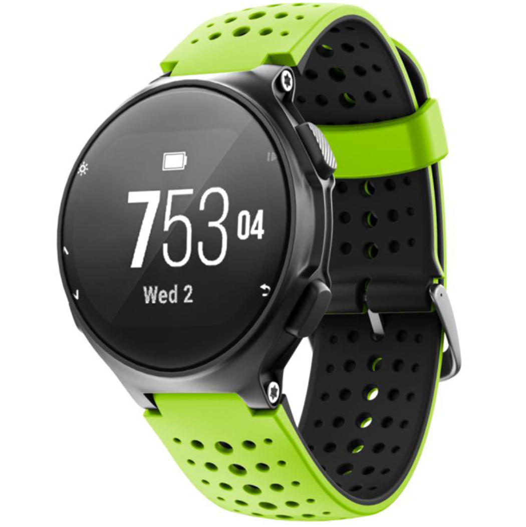 

Ремешок силиконовый для Garmin Forerunner 220/230/235/620/630/735 Зелено-Черный