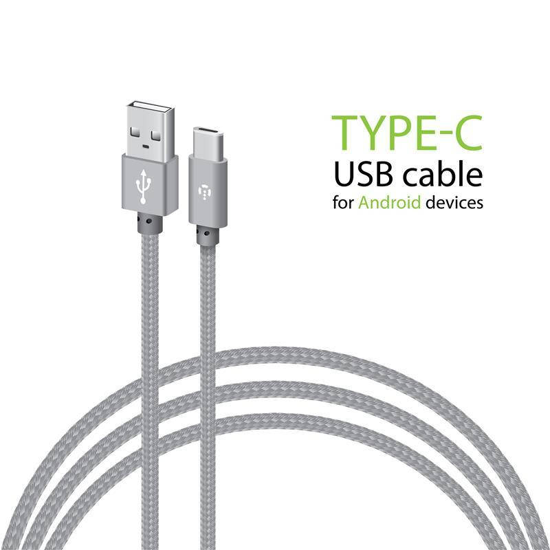 

Кабель Intaleo CBGNYT2 USB-USB Type-C 2м Grey (1283126489143), Серый