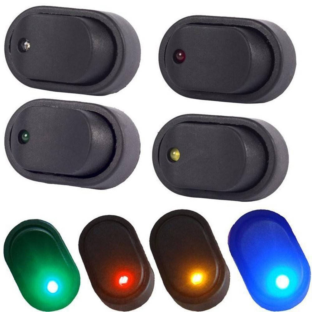 

Переключатель клавишный ON-OFF 3 pin овальный, черный с красной LED подсветкой.