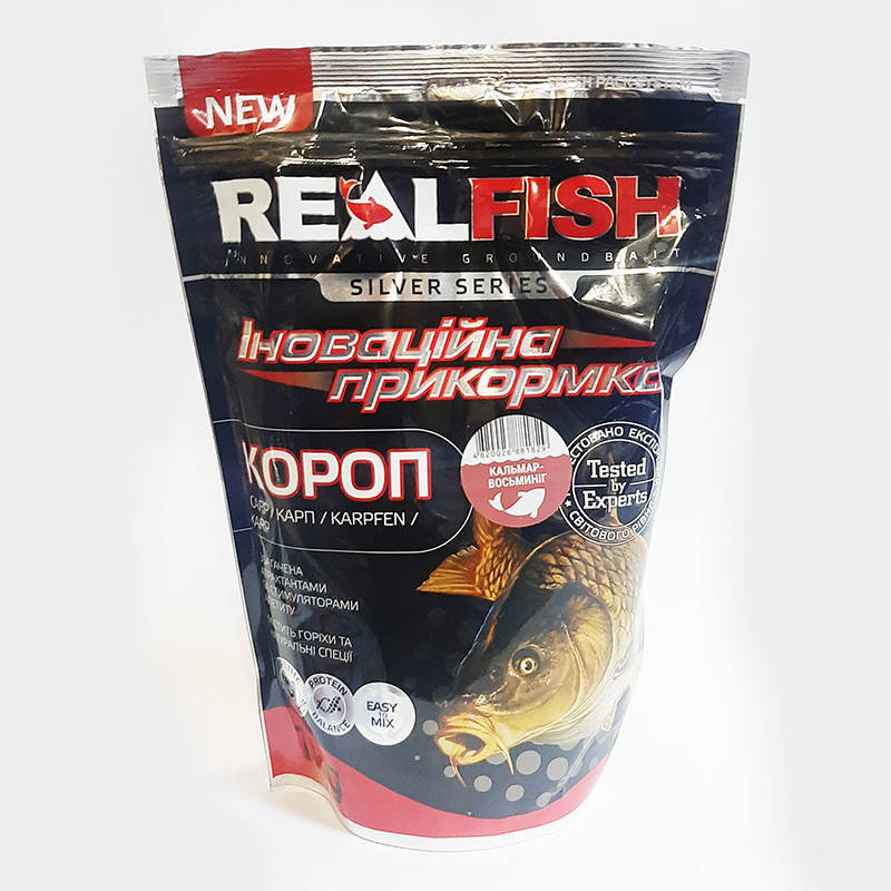 

Прикормка RealFish Карп Кальмар/Осьминог 1кг
