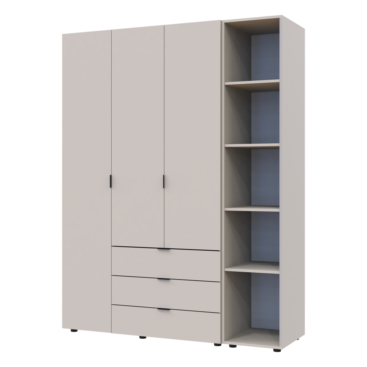 Розпашна Шафа для одягу Doros Гелар з Етажеркою Кашемір 3 ДСП 154.4х49.5х203.4 (80737645) 3