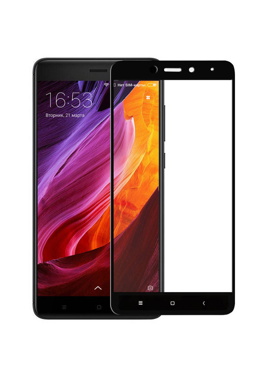 

Защитное стекло с рамкой для Xiaomi Redmi 4X black, Черный
