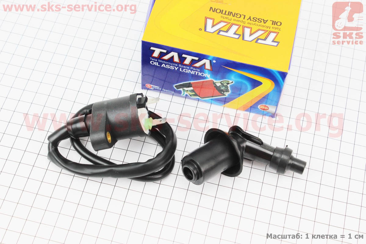 

Катушка зажигания с насвечником для китайских скутеров (двигатель 50-100сс 4-Т)