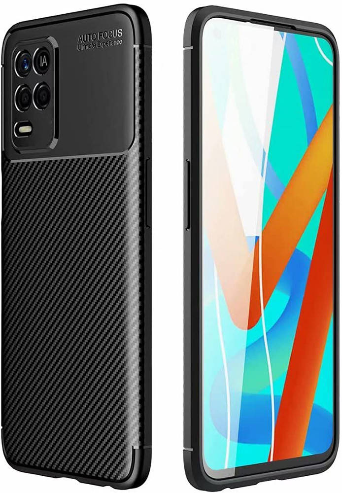 

Чехол накладка Autofocus Carbon Realme 8 Черный