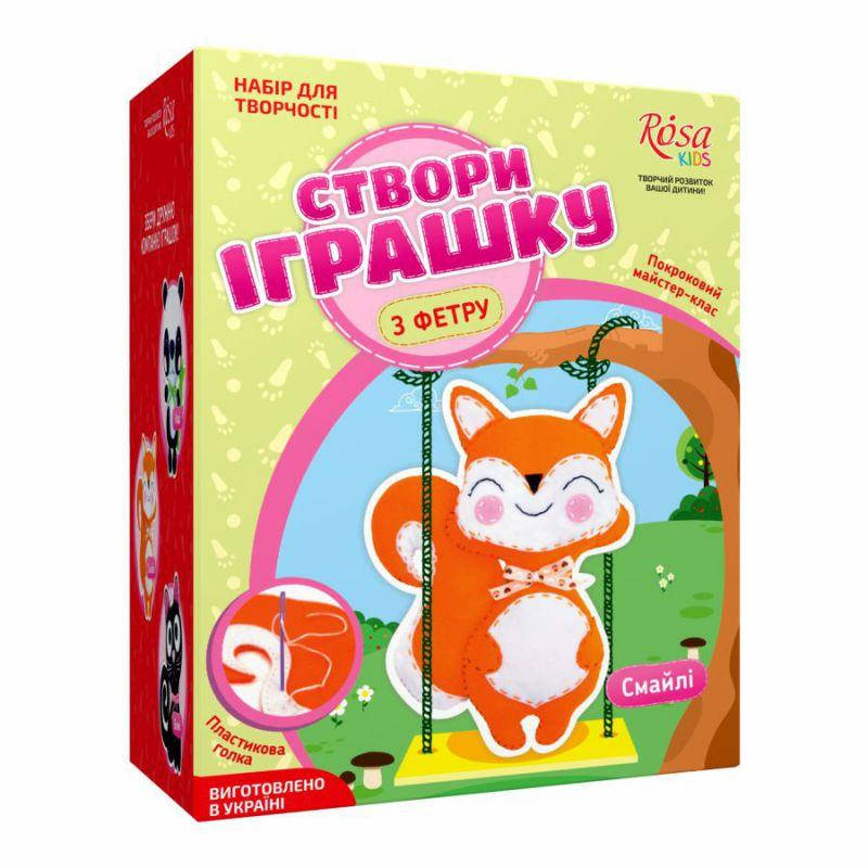 

Набор, создай игрушку из фетра, лисенок Смайли, ROSA KIDS