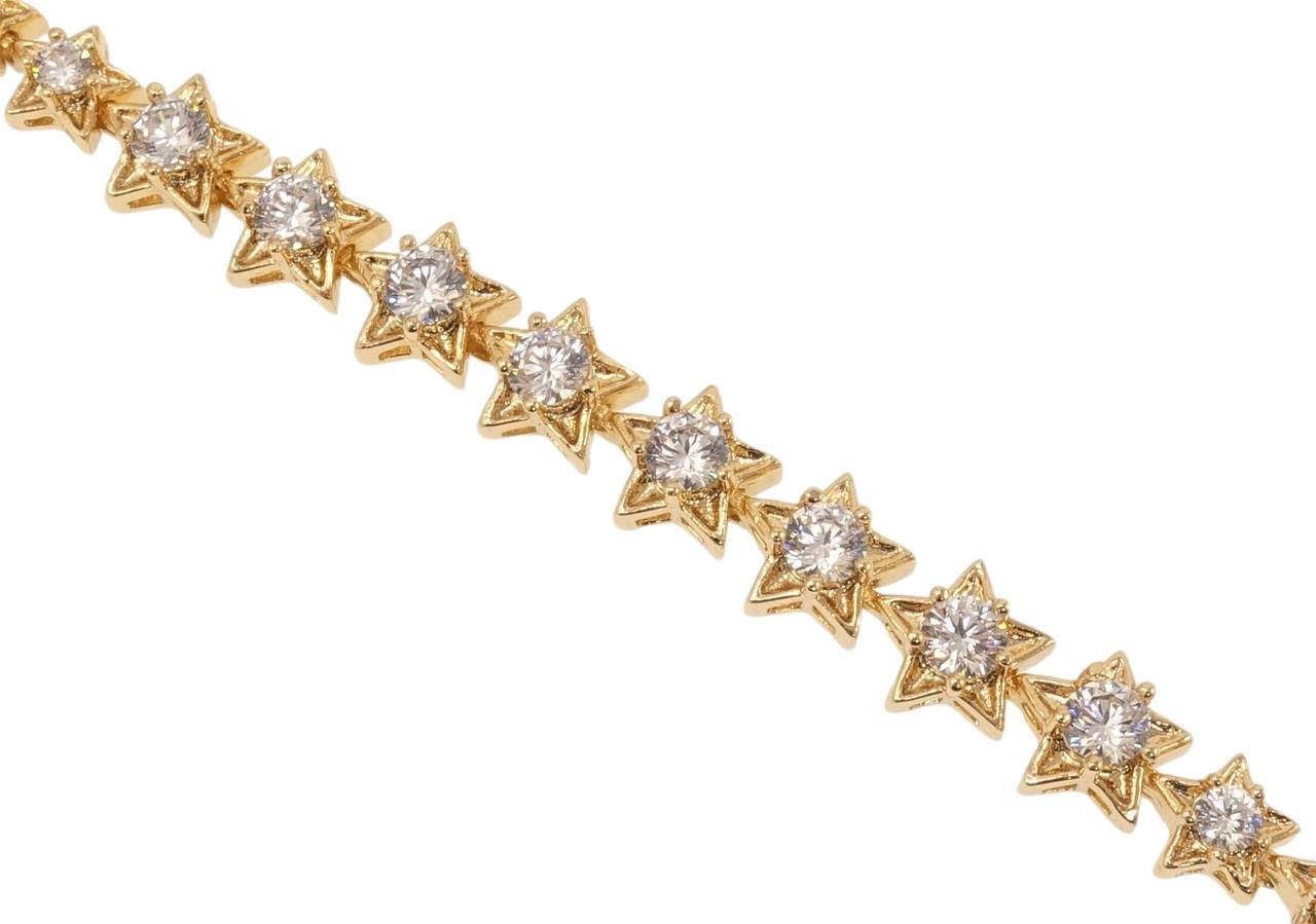 

Браслет Xuping Позолота 18K "Звездочки с кристаллами" длина с доп.замком 17.5,19.5см х 7-9мм