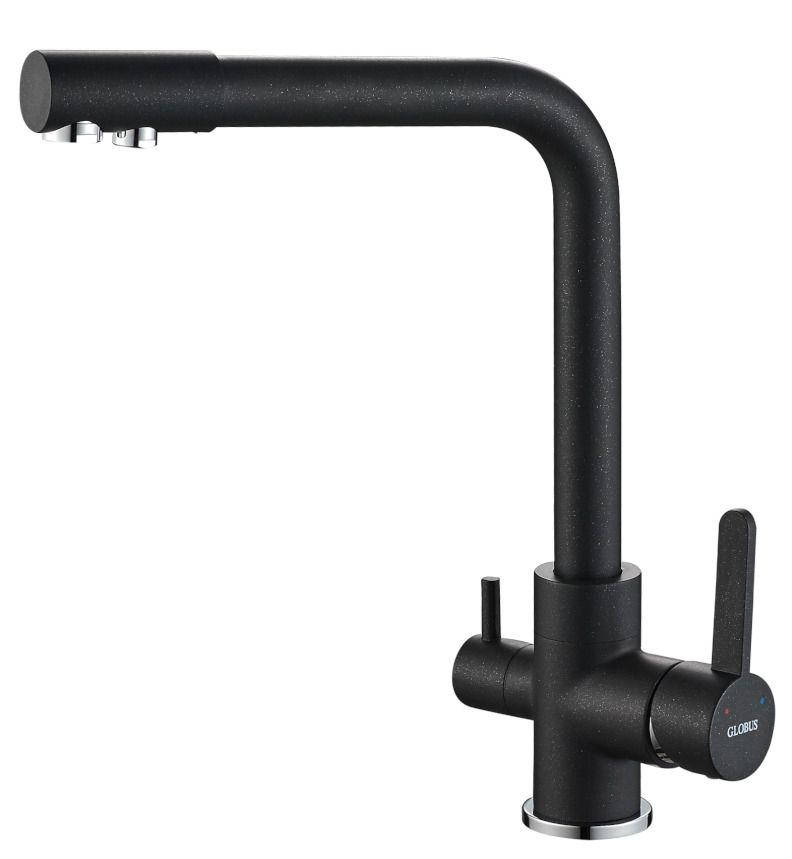 

Смеситель для кухни Globus Lux GLLR-0444-1-ONIX на три воды черный