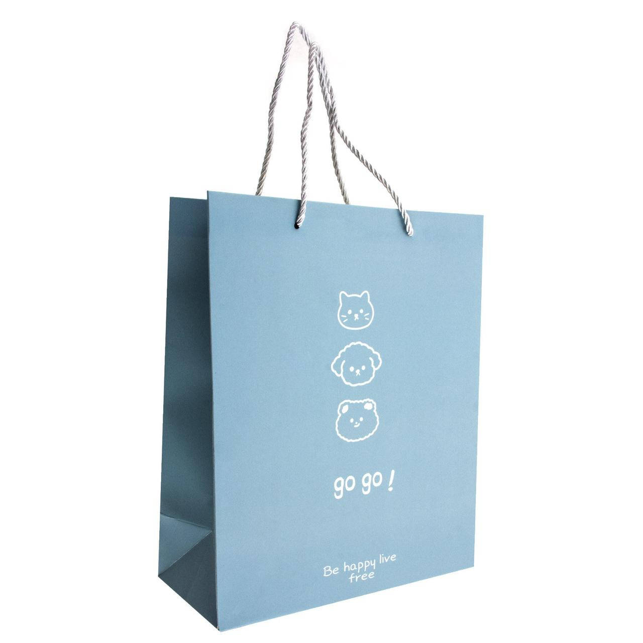 

Пакет подарунковий J6125 26*32*12см блакитний, Голубой