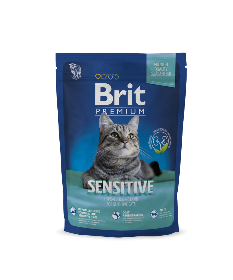 

Сухой корм для кошек Brit Premium Adult Sensitive с чувствительным пищеварительным с ягненком 1.5 кг