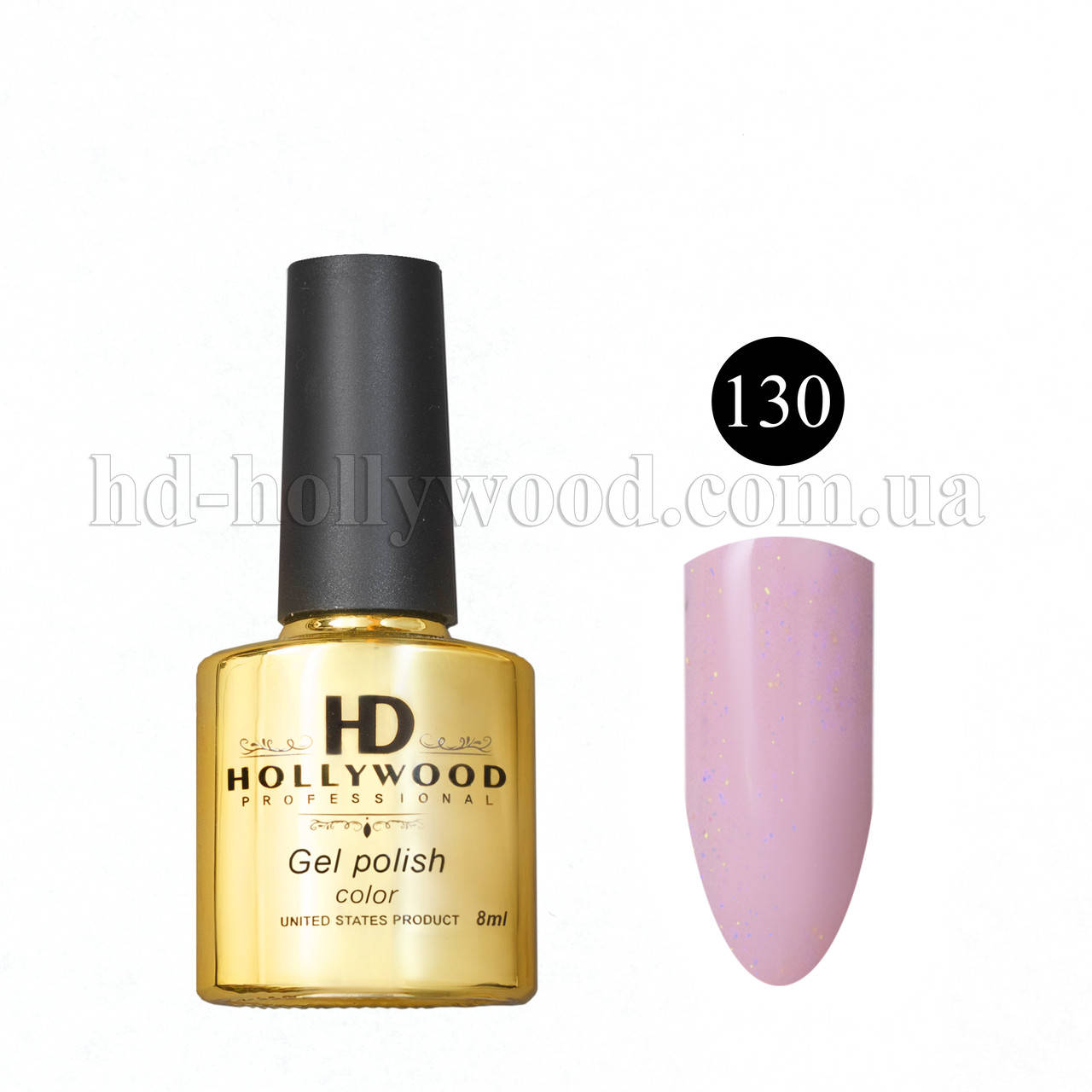 

Гель лак 130 Йогурт Нежно Фиолетовый HD Hollywood 8 ml