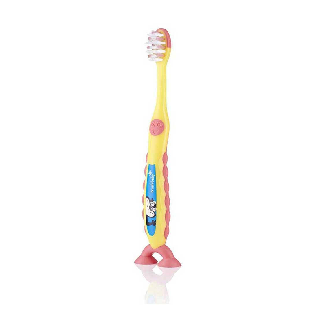 

Зубная щетка Brush-Baby FlossBrush на присоске (3-6 лет) желтая
