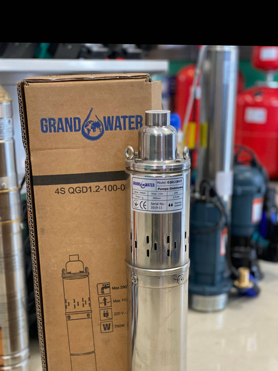

Насос скважинный шнековый GRANDWATER 4S QGD1.2-100-0,75 кВт (Польша)