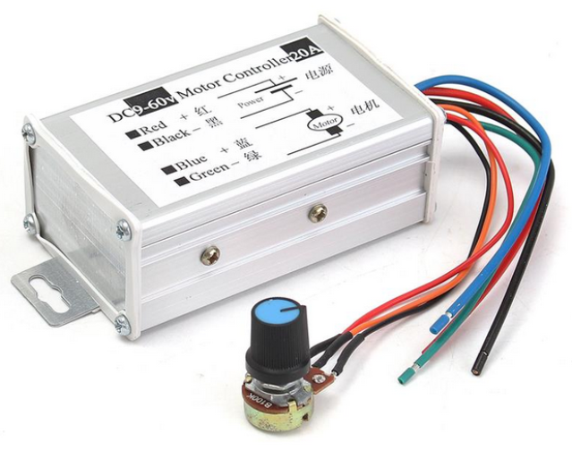 

ШИМ регулятор скорости DC мотора в корпусе, 9-60В, 20А PWM