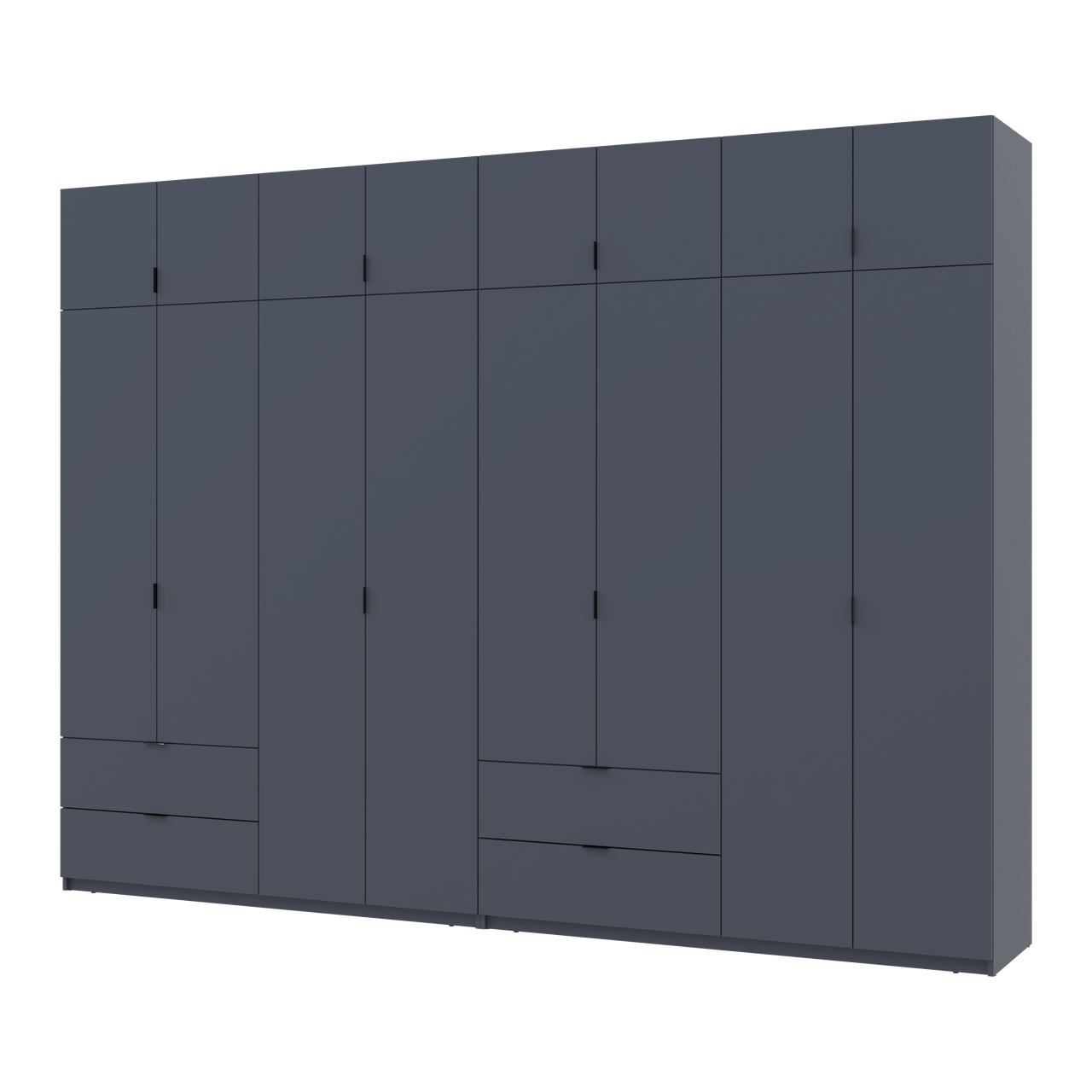 Розпашна Шафа для одягу Doros Лукас Графіт 4+4 ДСП 320х50х240 (42005129)