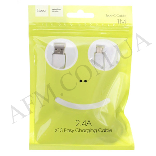 

USB кабель Hoco X13 Easy Type- C 2.4A (1000mm) белый