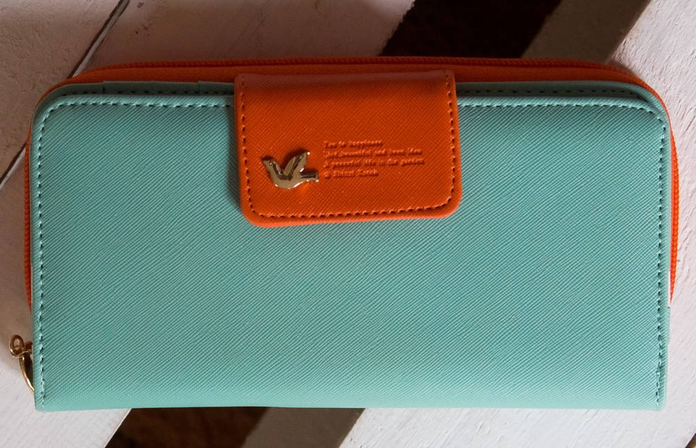 

Кошелек-клач разные цвета мятный с оранжевым