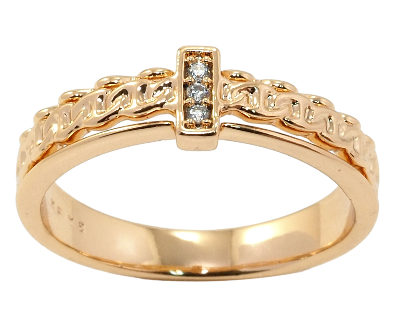 

Кольцо Xuping Позолота 18K "Узор цепочка с цирконием" р.17,18.5