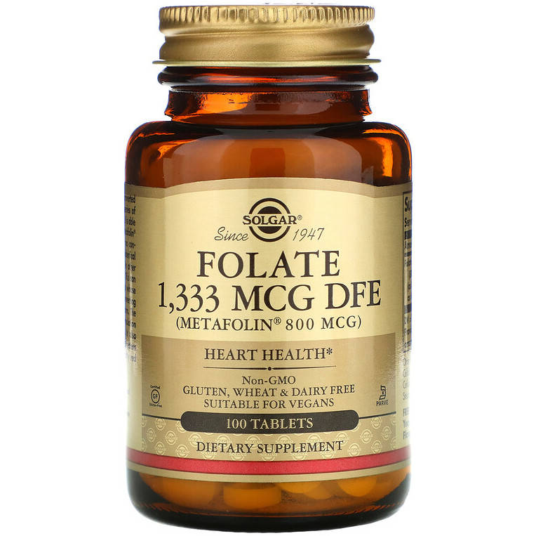 

Фолат (фолиевая кислота) SOLGAR "Folate as Metafolin" в виде метафолина, 1333 мкг (100 таблеток)