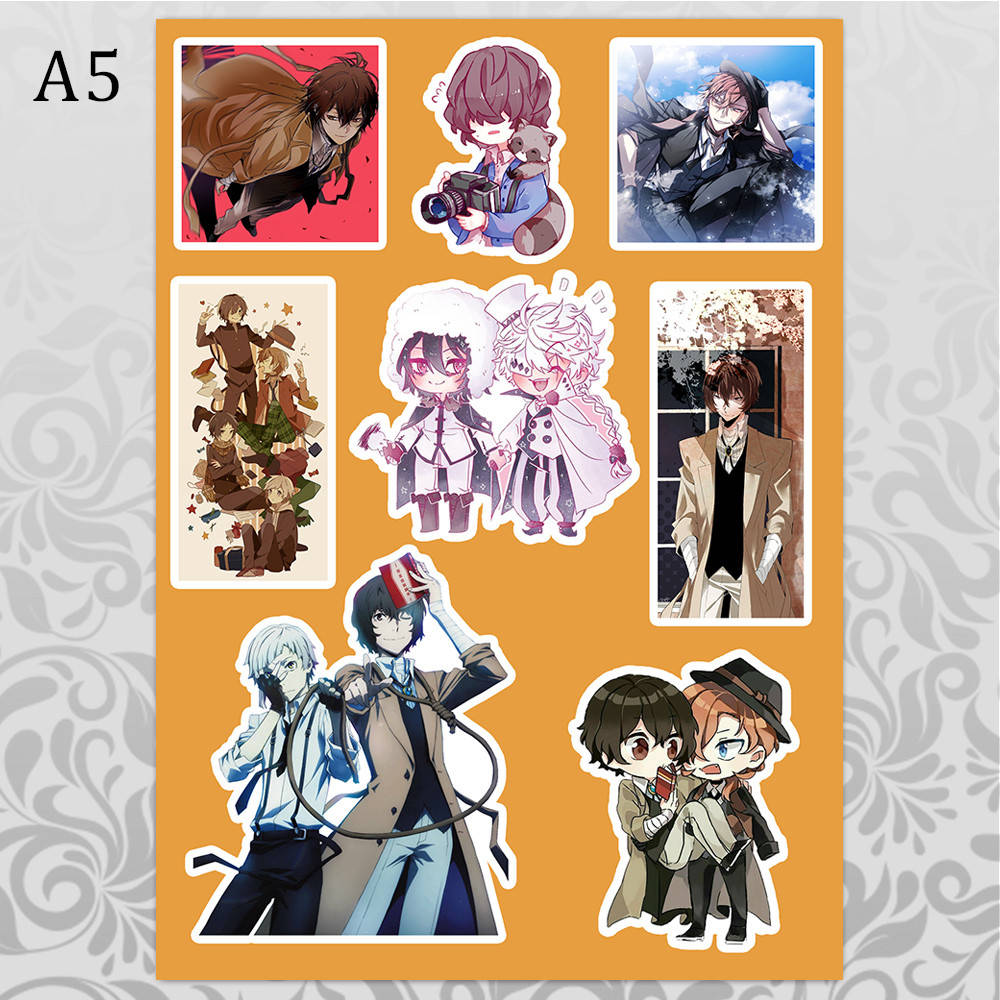 

Стикеры Аниме Bungou Stray Dogs без порезки 03, Разные цвета