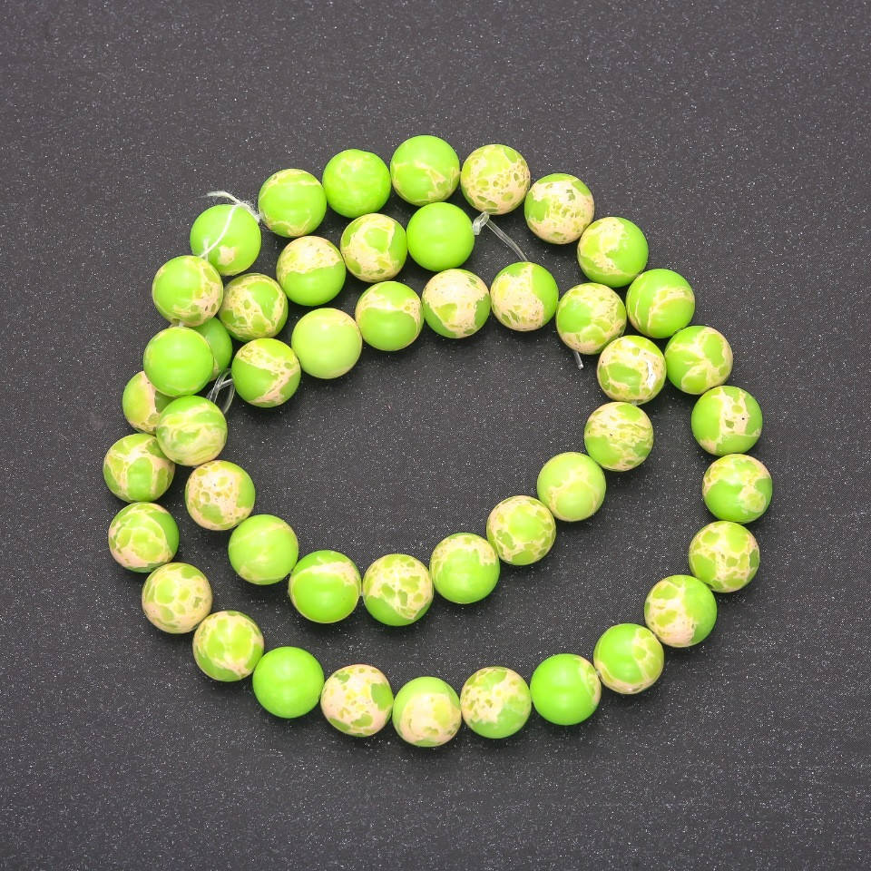 

Бусины из камня Варисцит гладкий шарик d-8,5(+-)мм L-35см