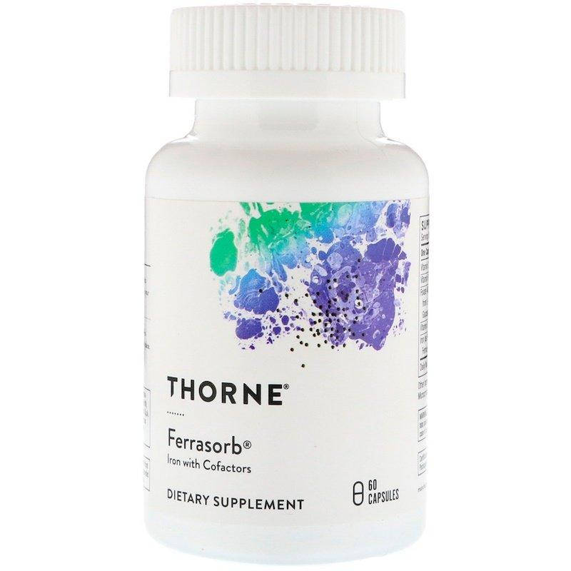 

Железо с кофакторами, Ferrasorb, Thorne Research, 60 капсул (США)