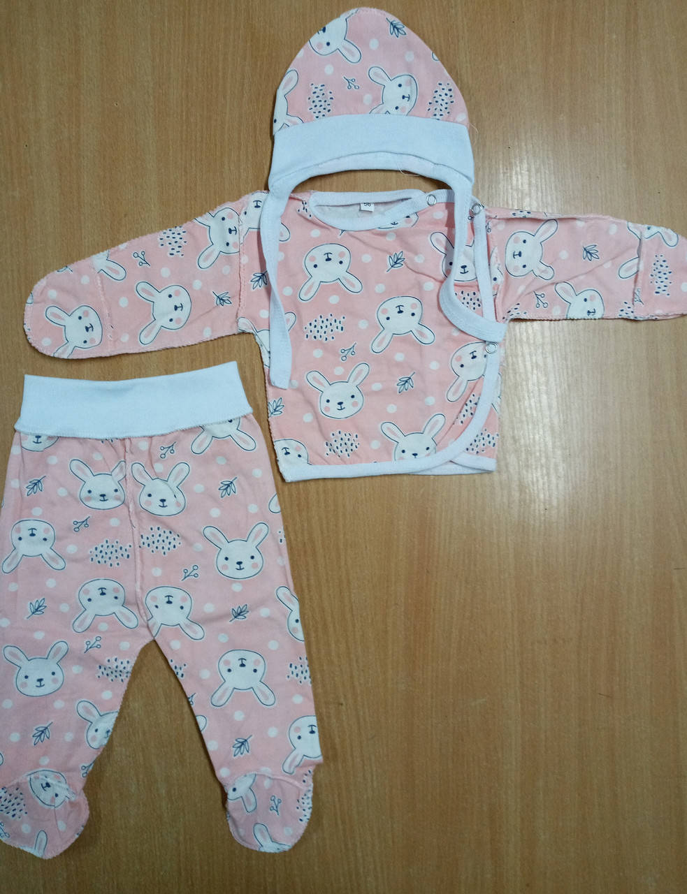 

Кофта-нецарапка, ползунки и шапочка, р.56)кулир