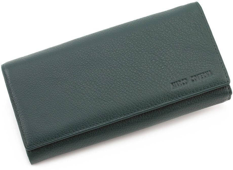 

Зелёный кожаный кошелёк на магните Marco Coverna mc1413-7