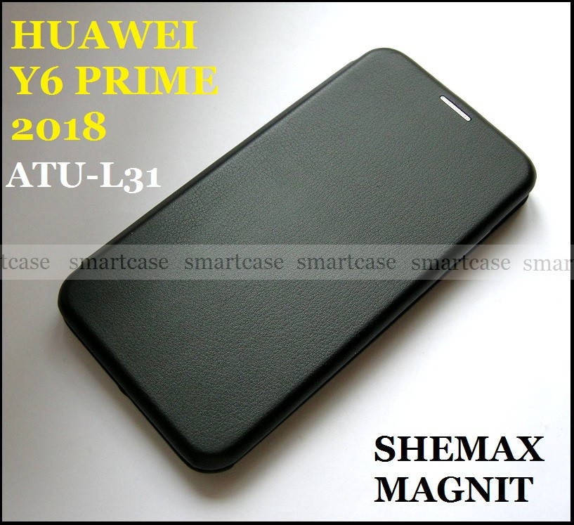 

Черный защитный чехол книжка Huawei Y6 Prime 2018 ATU-L31 от Shemax (Хуавей Ю6 Прайм)