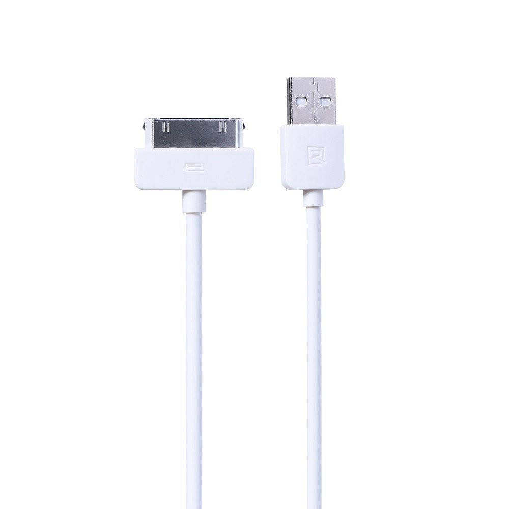 

USB кабель Remax Light RC-006i4 iPhone 2/3/3Gs/4/4s/iPod/iPad 30-pin, 1m white, Белый