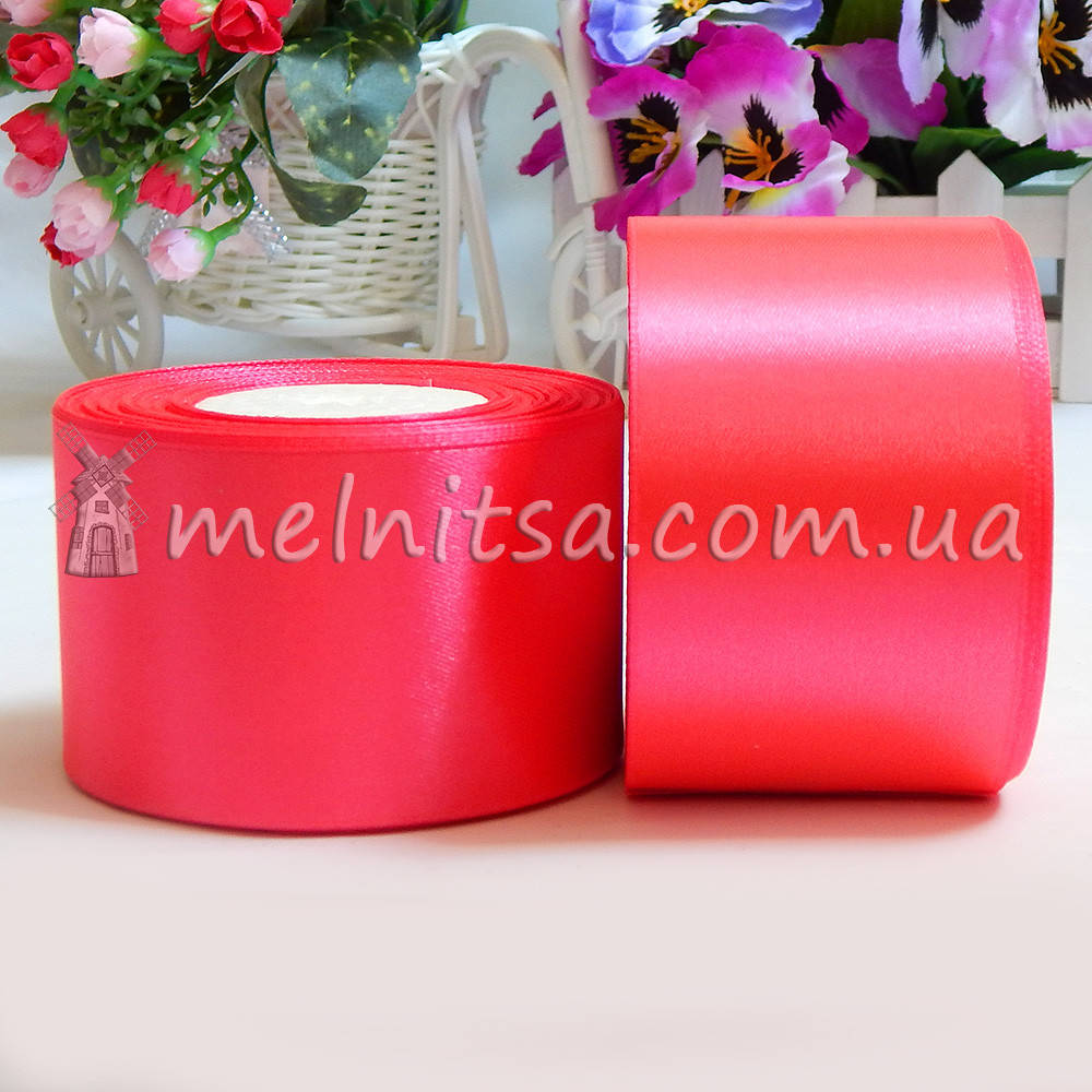 

Атласная лента 5 см, №14 ярко-розовая