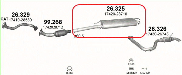

Глушитель Toyota RAV4 2.0i 16V 2005 - 2009 гг