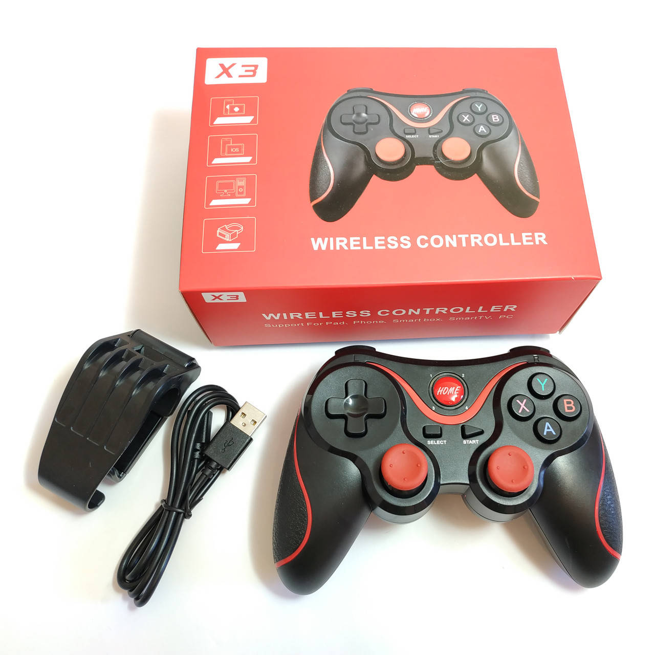 

Геймпад беспроводной джостик для телефона и ПК Bluetooth X3, Черный